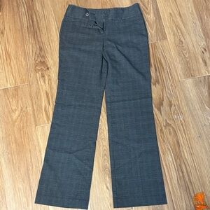 Ann Taylor Loft Factory Gray Plaid Wide-Leg Dress Pants